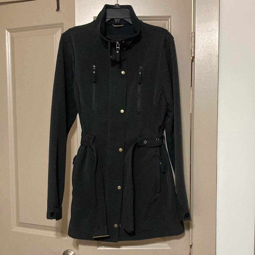 Noble Outfitters Long Riding Jacket- Medium- Black- Belted- Pockets